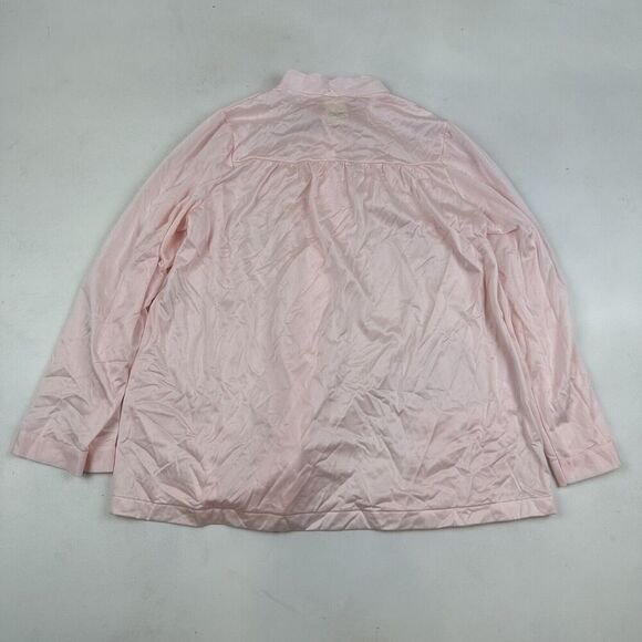 NWT VTG Shadowline Cuddlemere Nylon Pajama Top Sz 34 Pink Floral Embroidery - Picture 10 of 11